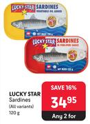 Lucky Star Sardines (All Variants)-For Any 2 x 120g