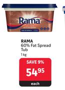 Rama 60% Fat Spread Tub-1Kg Each