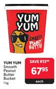 Yum Yum Smooth Peanut Butter Bucket-1Kg Each
