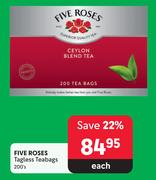 Five Roses Tagless Teabags-200's Each