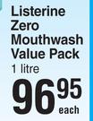 Listerine Zero Mouthwash Value Pack-1L Each