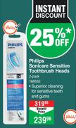 Philips Sonicare Sensitive Toothbrush Heads 2 Pack