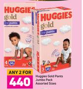 Huggies Gold Pants Jumbo Pack Assorted Sizes-For 2