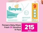 Pampers Baby Wipes Fresh Or Sensitive 9 Pack-Each