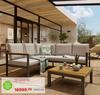 Naterial Oris ii Aluminium Corner Set + Coffee Table Dark Grey/Beige Cushion
