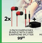 M Stuff 2-Pack Earphones Bundle With 2-Way Earphone Splitter