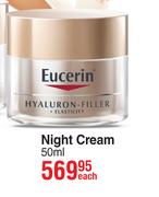 Eucerin Hyaluron-Filler + Elasticity Night Cream-50ml Each