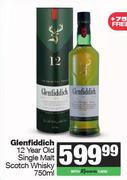 Glenfiddich 12 Year Old Single Malt Scotch Whisky-750ml 