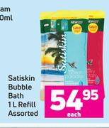Satiskin Bubble Bath Refill Assorted-1L Each    