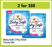 Baby Soft 2 Ply Toilet Tissue-For 2 x 18s