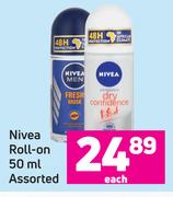 Nivea Roll On Assorted-50ml Each       