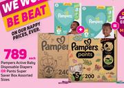Pampers Active Baby Disposable Diapers Or Pants Super Saver Box Assorted Sizes-Each