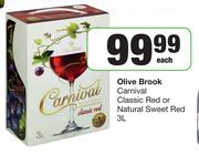 Olive Brook Carnival Classic Red Or Natural Sweet Red-3L Each