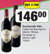 Durbanville Hills Cabernet Sauvignon, Merlot, Shiraz, Pinotage Or Shiraz Light-For 2 x 750ml