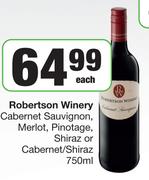 Robertson Winery Cabernet Sauvignon, Merlot, Pinotage, Shiraz Or Cabernet/Shiraz-750ml Each