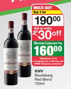 KWV Roodeberg Red Blend-For 2 x 750ml