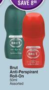 Brut Anti Perspirant Roll On Assorted-For 2 x 50ml 