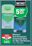 Mitchum Anti Perspirant Deodorant Stick For Men Or Women Assorted-41g Each