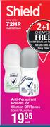 Shield Anti Perpirant Roll On For Women Or Teens Assorted-50ml Each