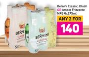 Bernini Classic, Blush Or Amber Frizzante NRB-For Any 2 x 6 x 275ml
