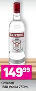 Smirnoff 1818 Vodka-750ml