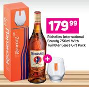 Richelieu International Brandy 750ml With Tumbler Glass Gift Pack
