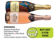 Simonsig Kaapse Vonkel Brut, Satin Nectar Rose, Satin Nectar Or Brut Rose-For 2 x 750ml
