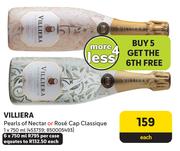 Villiera Pearls Of Nectar Or Rose Cap Classique-750ml Each