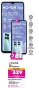 2 x Honor X6a Smartphone-On 1.3GB Red Top Up Core More Data + Flexi 80