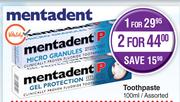 Mentadent Toothpaste Assorted-100ml