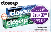 Close Up Toothpaste Assorted-For 2 x 125ml