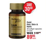 Dis-Chem Gold Hair, Skin & Nails 30 Softgel Capsules-Each
