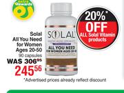 Solal All You Need For Woman Ages 20-50 90 Capsules