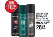Revlon Man Deodorant Body Spray Assorted-120ml Each