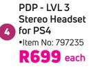 PDP-LVL 3 Stereo Headset For PS4-Each
