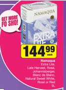 Namaqua Extra Lite,Late Harvest,Rose,Johannisberger,Blanc De Blanc,Natural Sweet White-5L Each