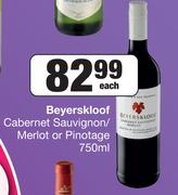 Beyerskloof Cabernet Sauvignon/Merlot Or Pinoteage-750ml Each