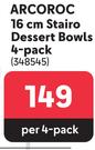 Arcoroc 16cm Stairo Dessert Bowls-Per 4 Pack