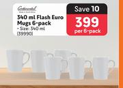 Continental 340ml Flash Euro Mugs 6 Pack-Per 6 Pack