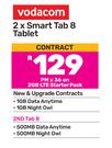 2 x Vodacom Smart Tab 8 Tablet 4G-On 2GB LTE Starter Pack