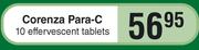 Corenza Para C-10 Effervescent Tablets