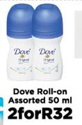 Dove Roll On Assorted-For 2 x 50ml