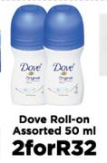 Dove Roll-On Assorted-For 2 x 50ml