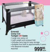 Baby Things Emerald Camp Cot Twilight Or Sable Assorted-Each