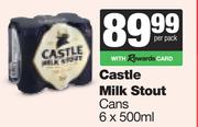 Castle Milk Stout Cans-6 x 500ml Per Pack