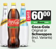 Coca-Cola Original Or Schweppes (Incl Variants) 1Ltr-For Any 3