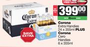 Corona Extra Handies 24 x 355ml Plus Cero Handies 6 x 355ml-For Both
