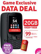 Vodacom Game Exclusive Data Sim 20GB + Free Mobicel S4 4G Cloud