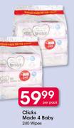 Clicks Made 4 Baby-240 Wipes Per Pack