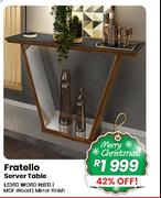 Fratello Server Table